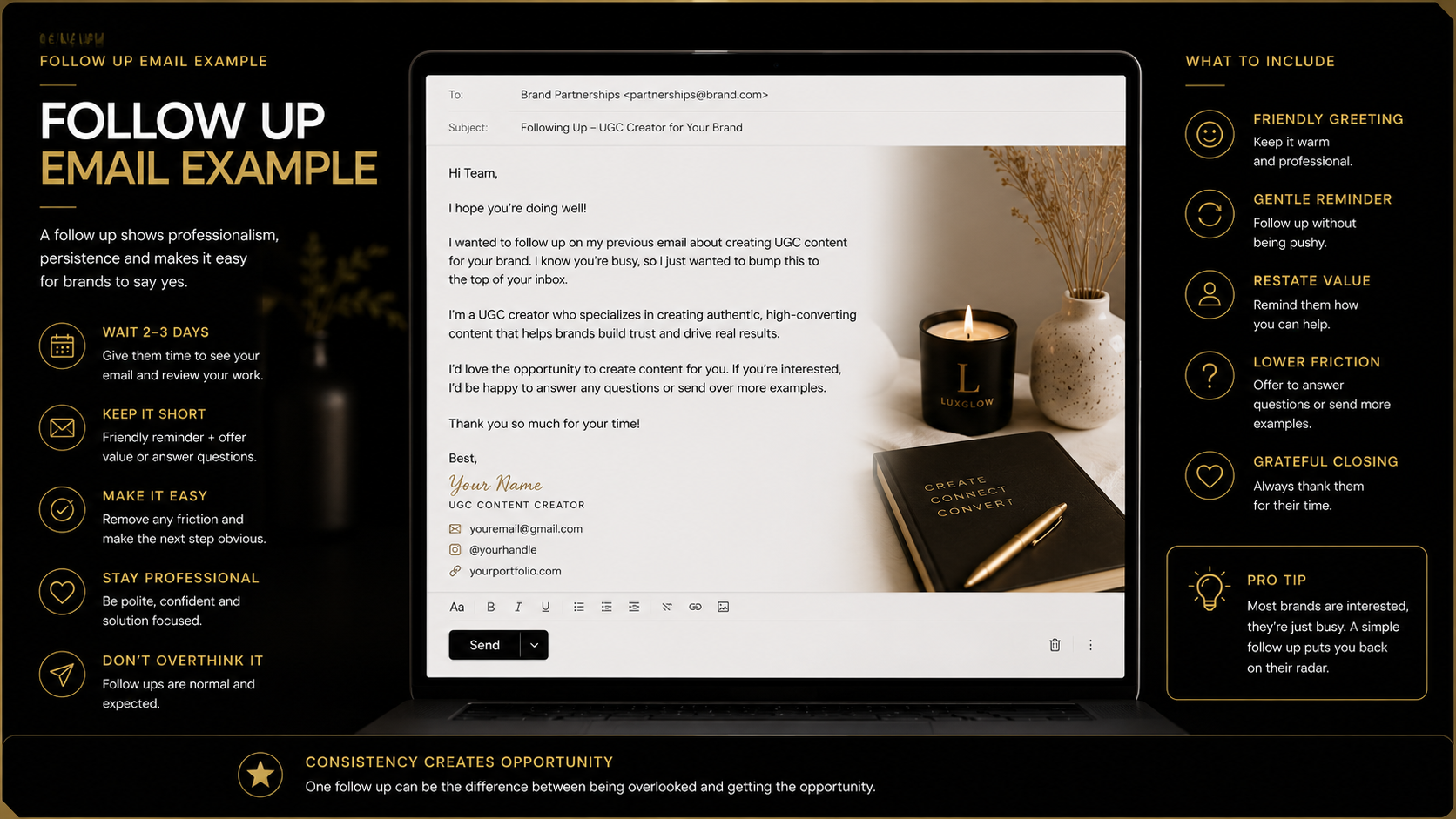 UGC follow-up email example