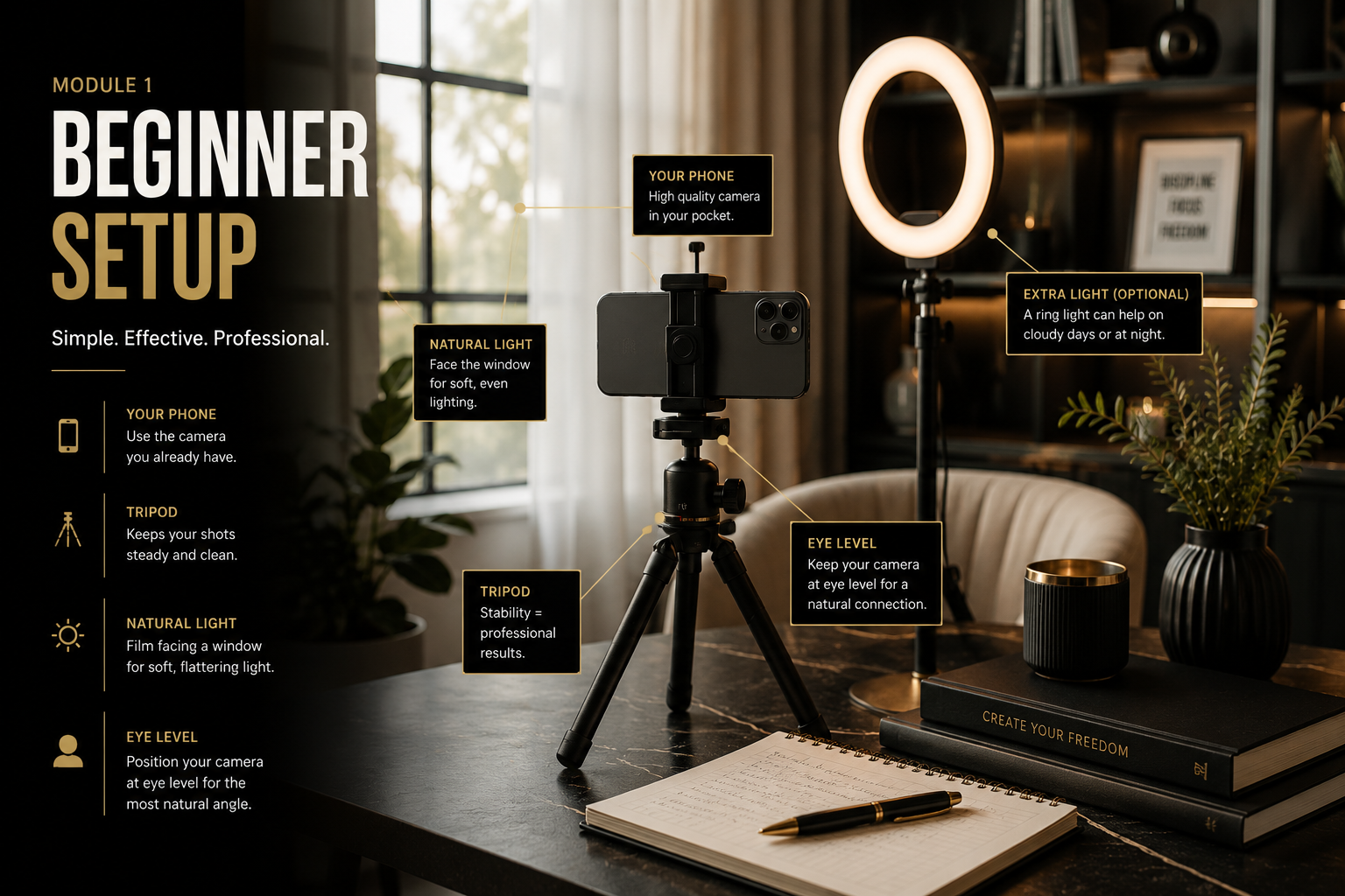 Beginner content filming setup