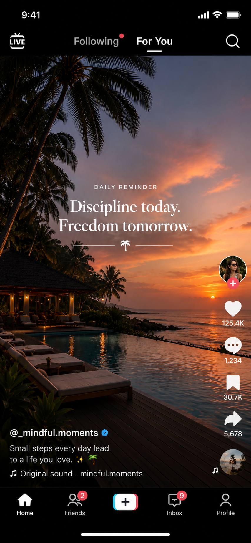 TikTok home screen