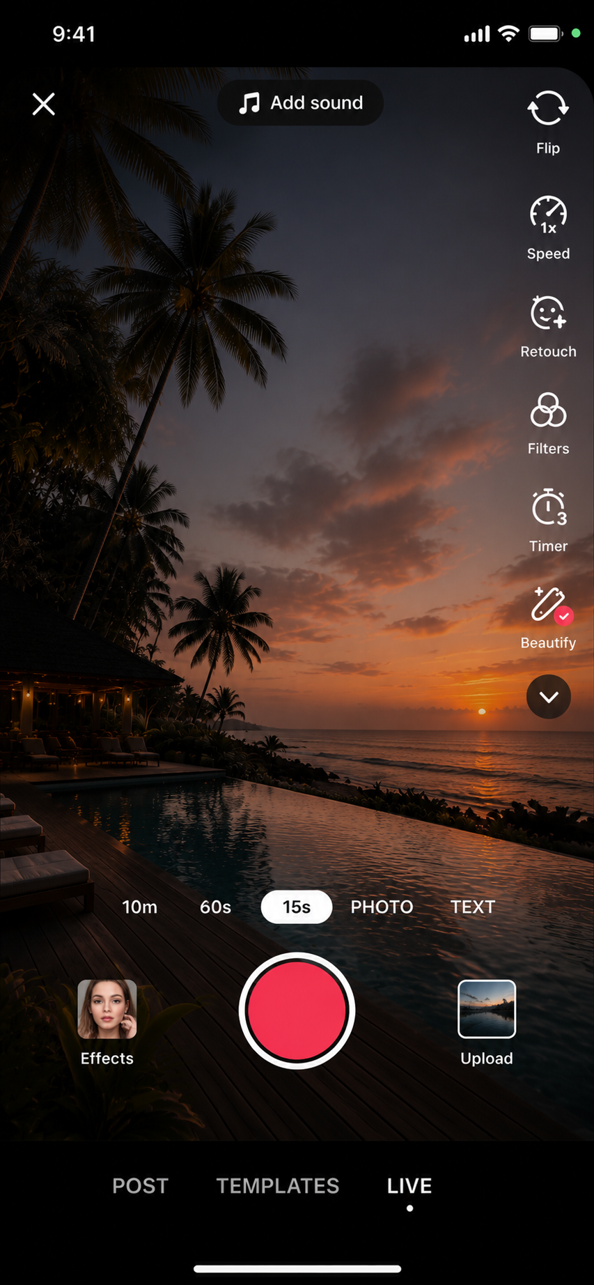 TikTok record screen