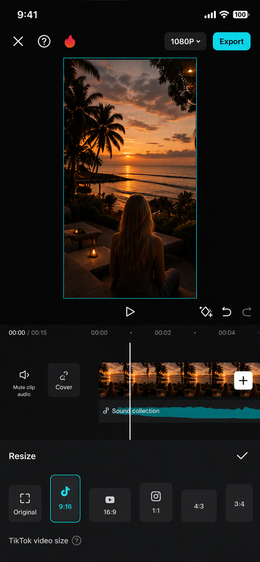 CapCut 9 by 16 canvas