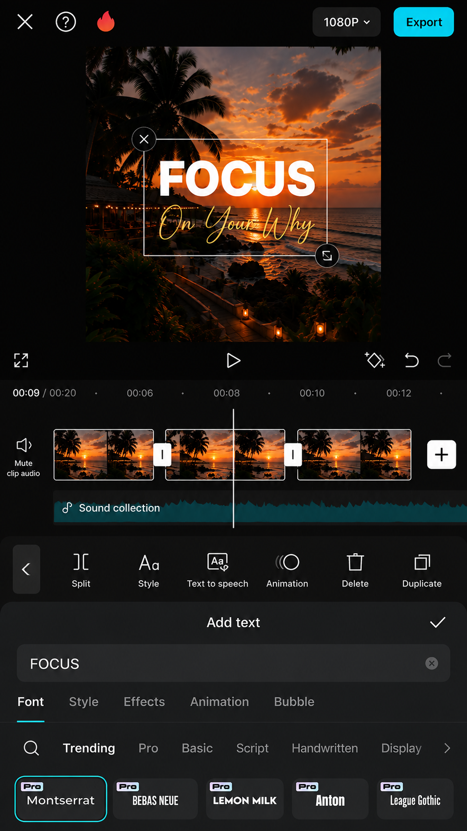 CapCut add text