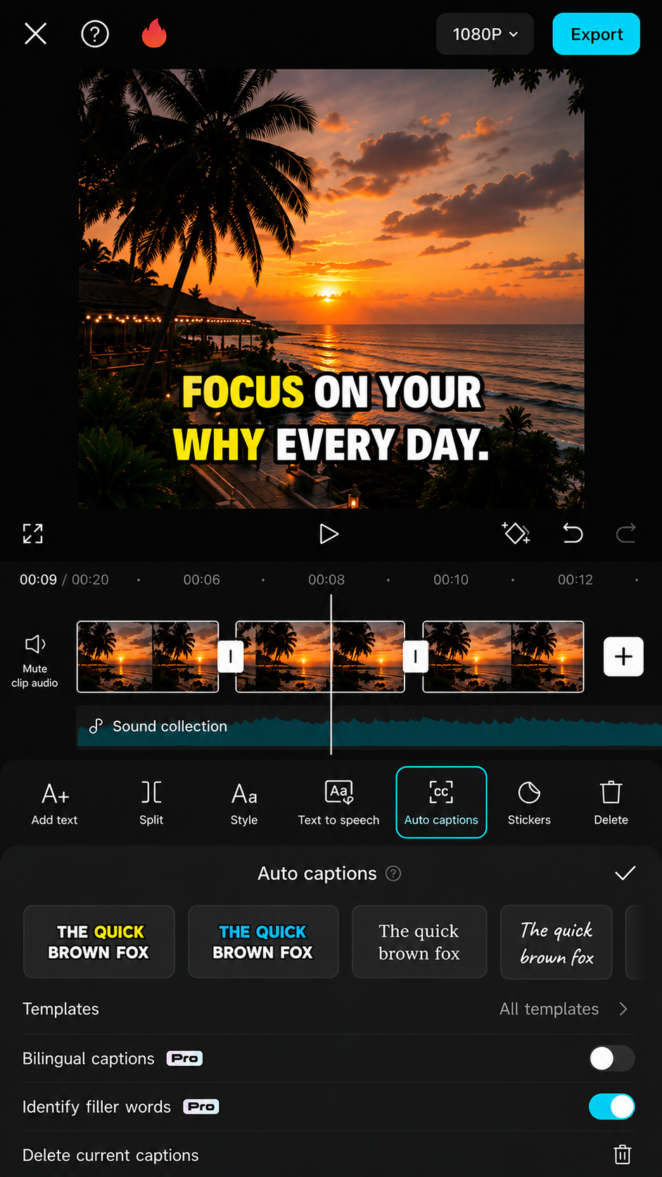 CapCut auto captions