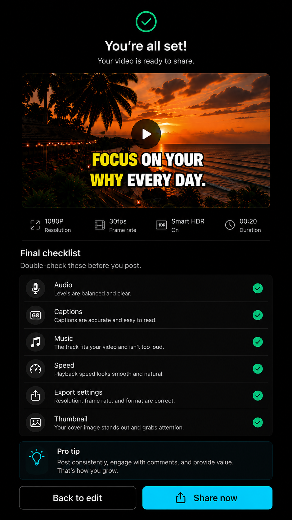 CapCut final editing checklist