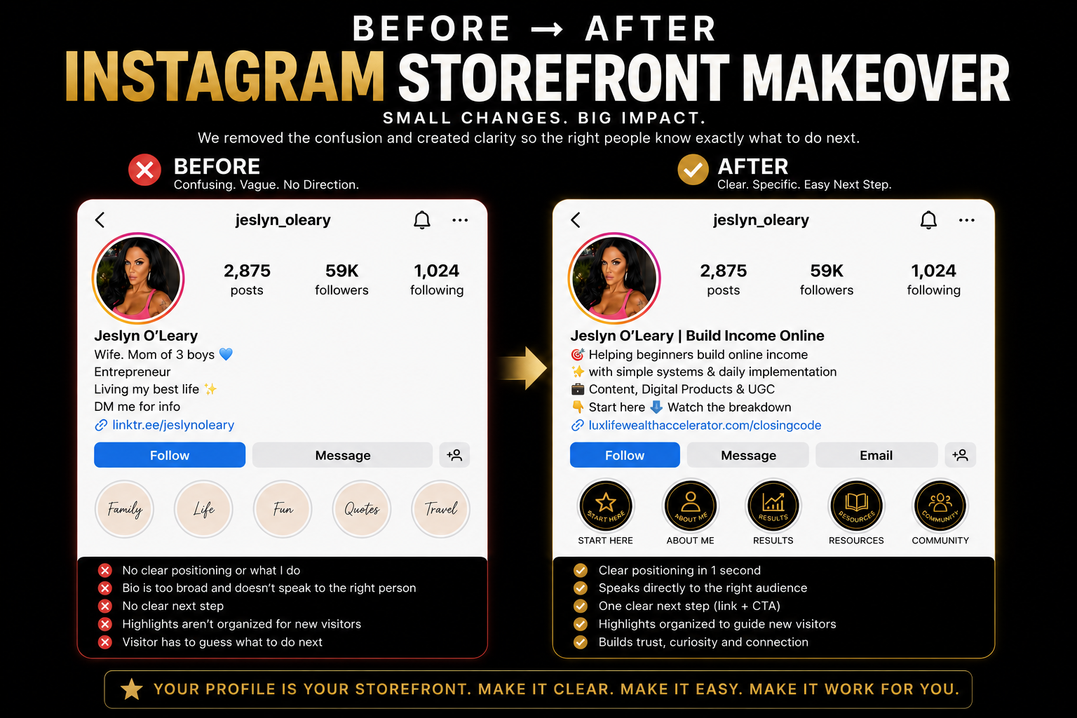 Instagram Before and After Storefront Makeover