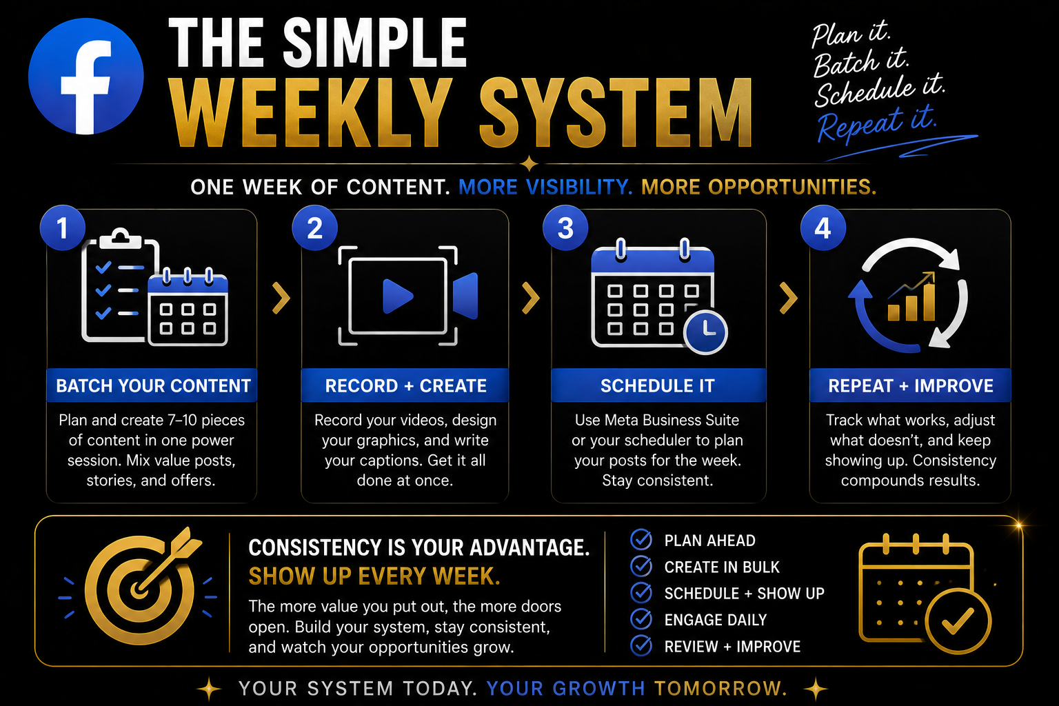 Facebook Day 14 Simple Weekly System